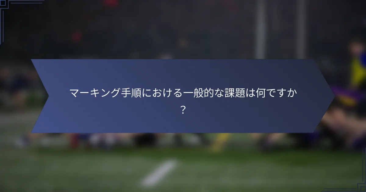 マーキング手順における一般的な課題は何ですか？