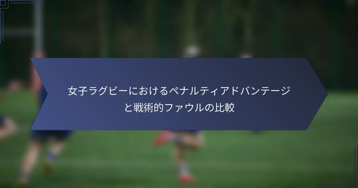 女子ラグビーにおけるペナルティアドバンテージと戦術的ファウルの比較